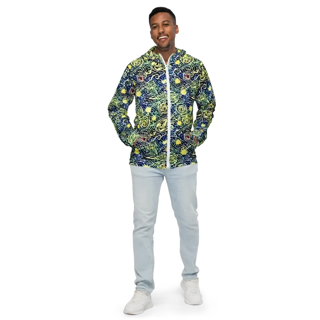 Midnight Watergarden on Men's Windbreaker — Front
