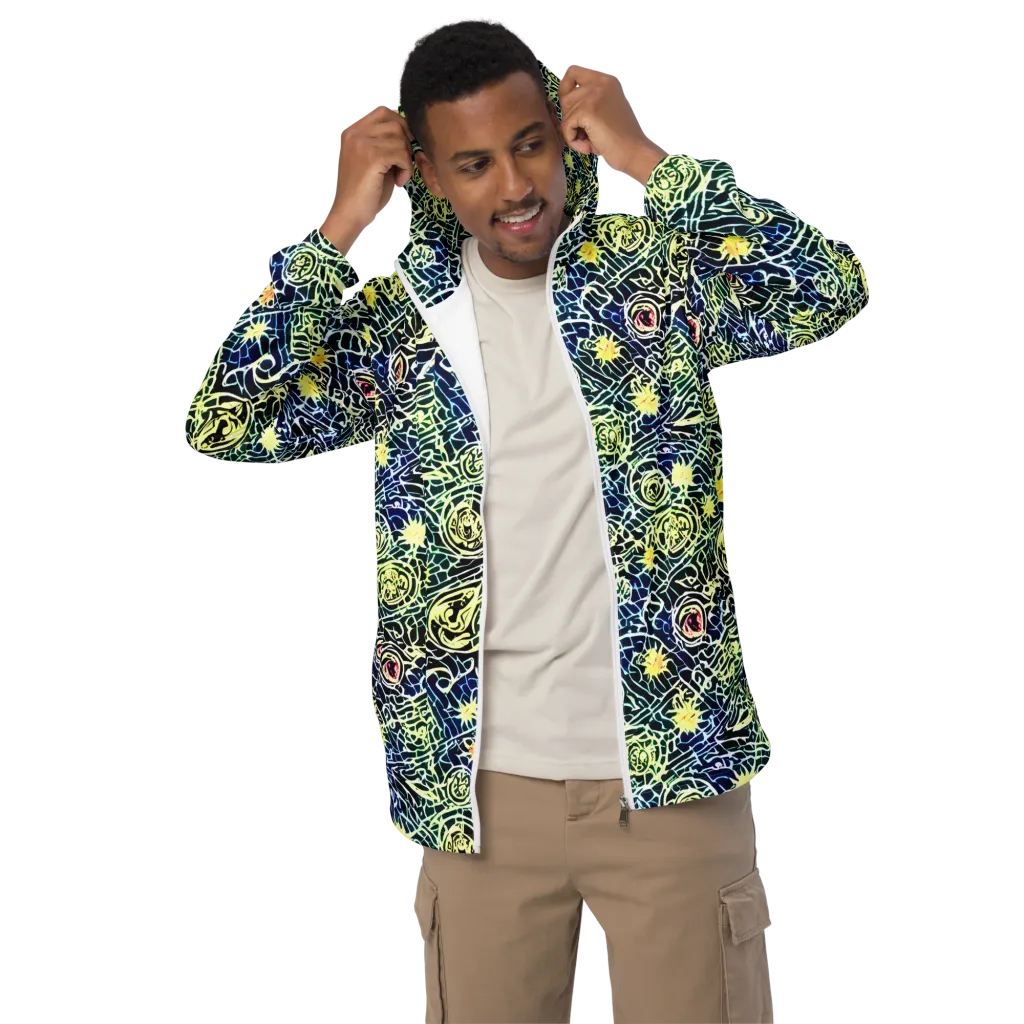 Midnight Watergarden on Men's Windbreaker — Front