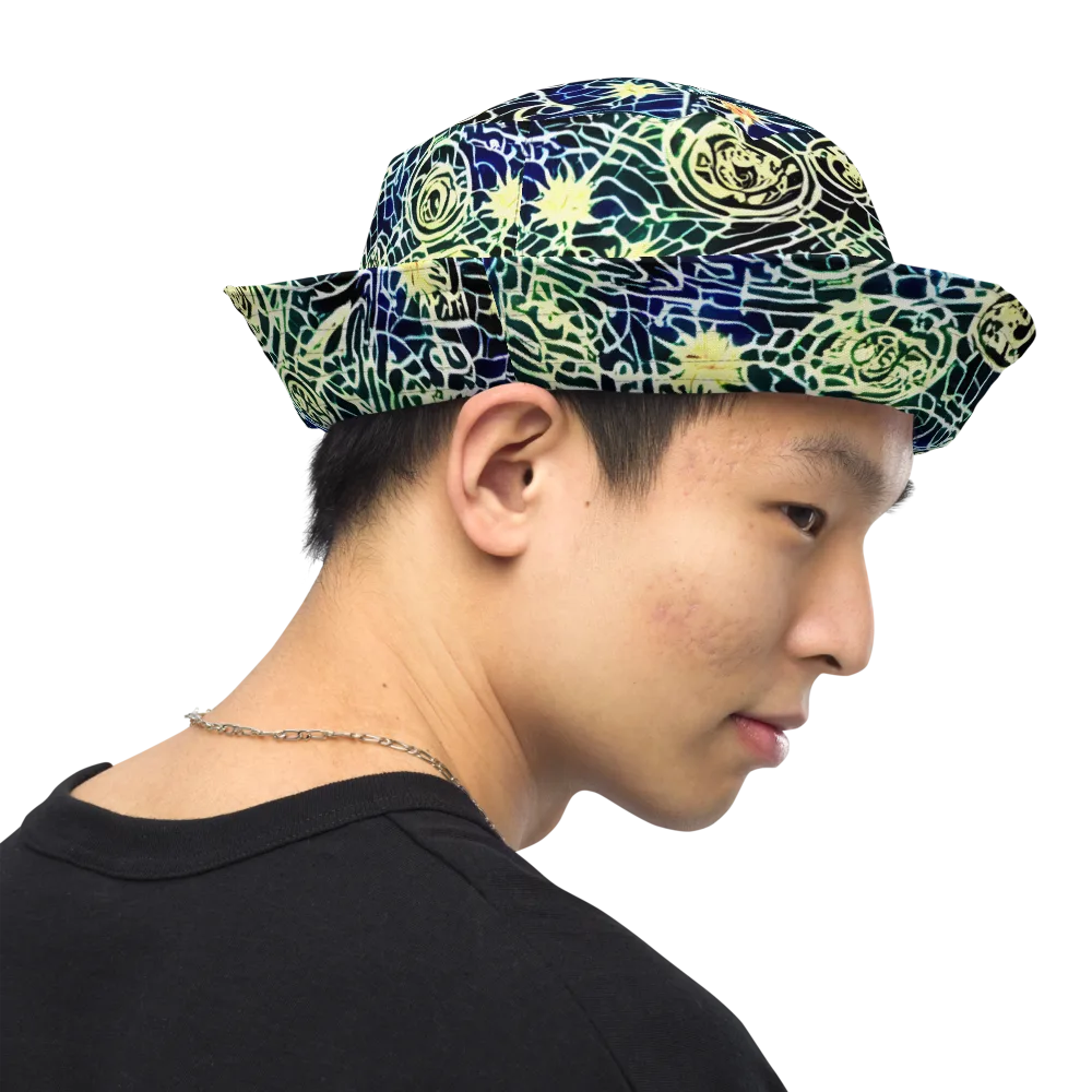 Midnight Watergarden on Reversible Bucket Hat — Right Outside