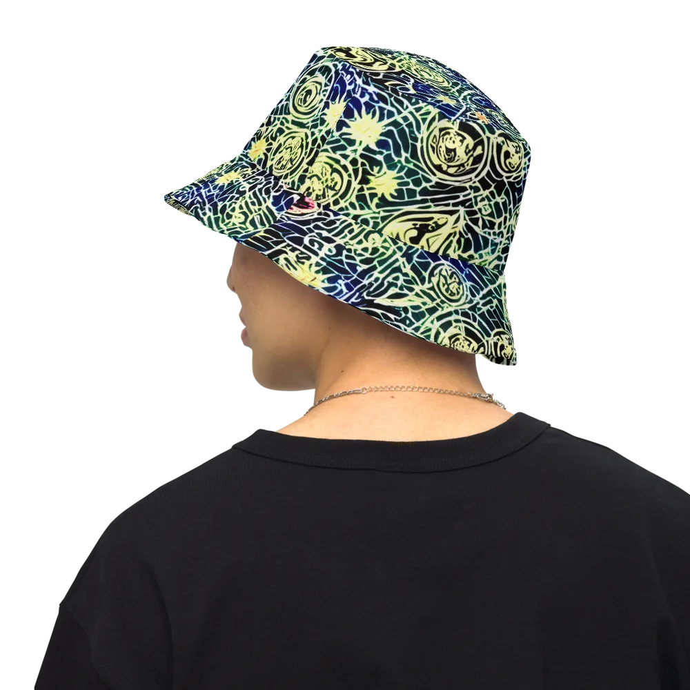 Midnight Watergarden on Reversible Bucket Hat — Back Inside