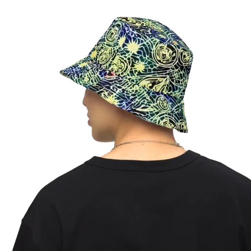 Midnight Watergarden on a Reversible Bucket Hat