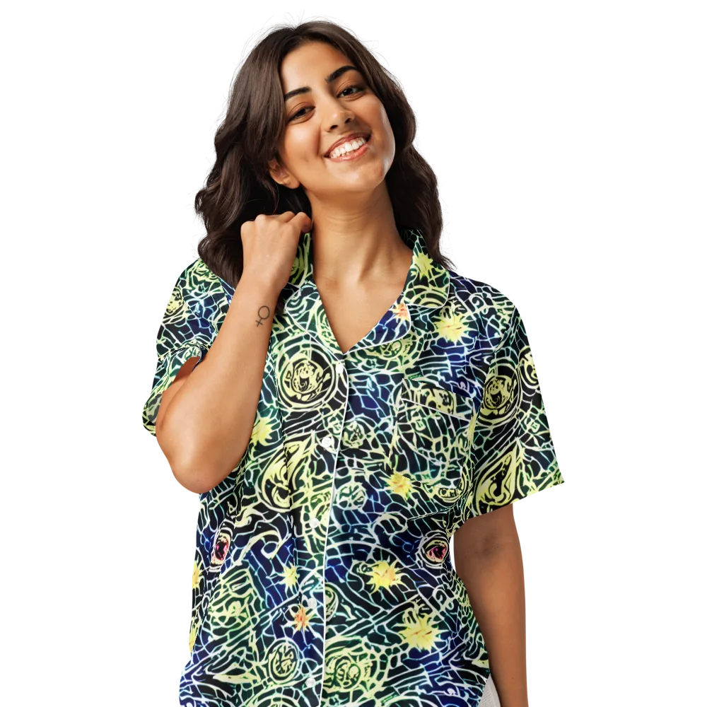 Midnight Watergarden on Women's Short Sleeve Pajama Top — Front