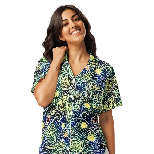 Midnight Watergarden on a Women's Short Sleeve Pajama Top