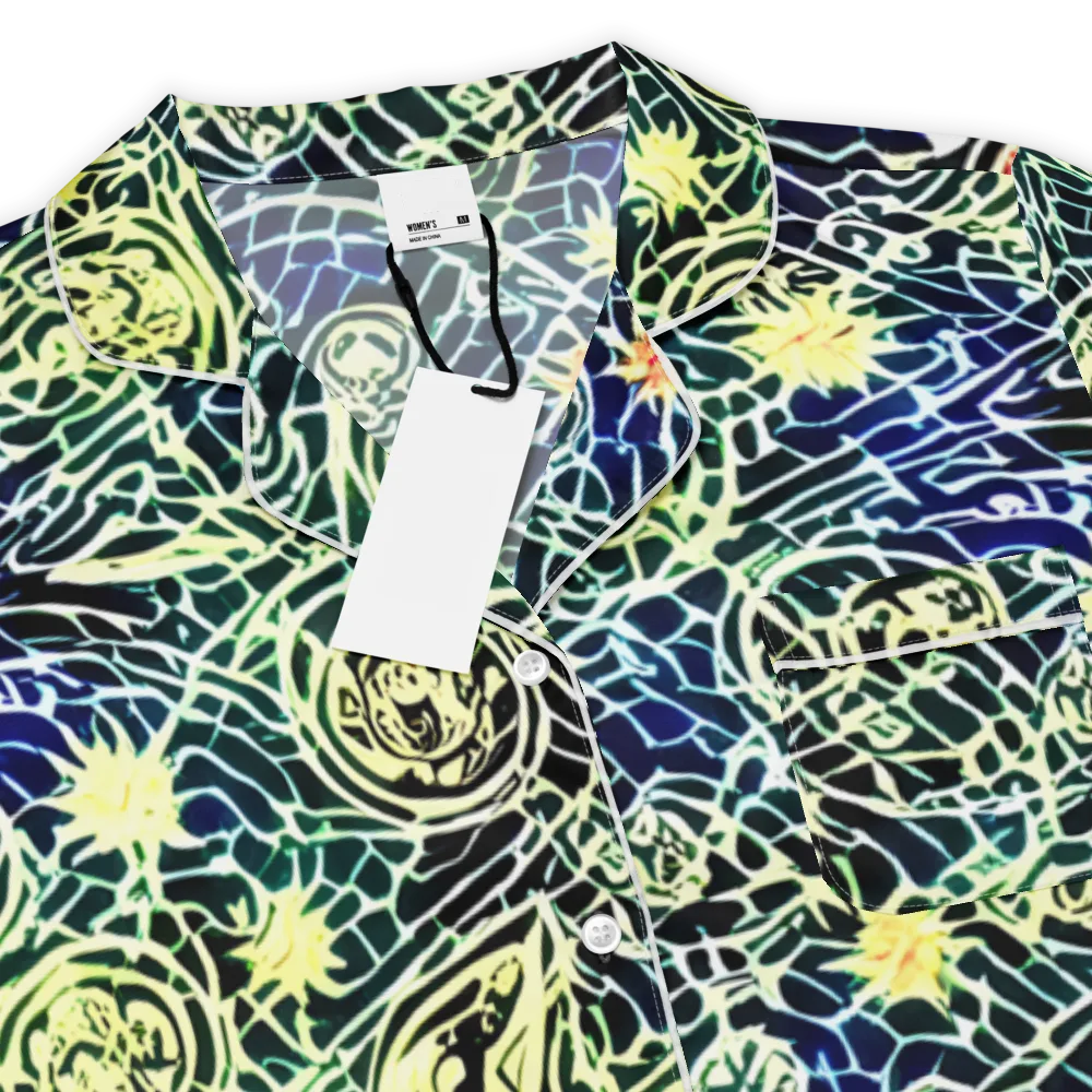 Midnight Watergarden on Women's Short Sleeve Pajama Top — Product details