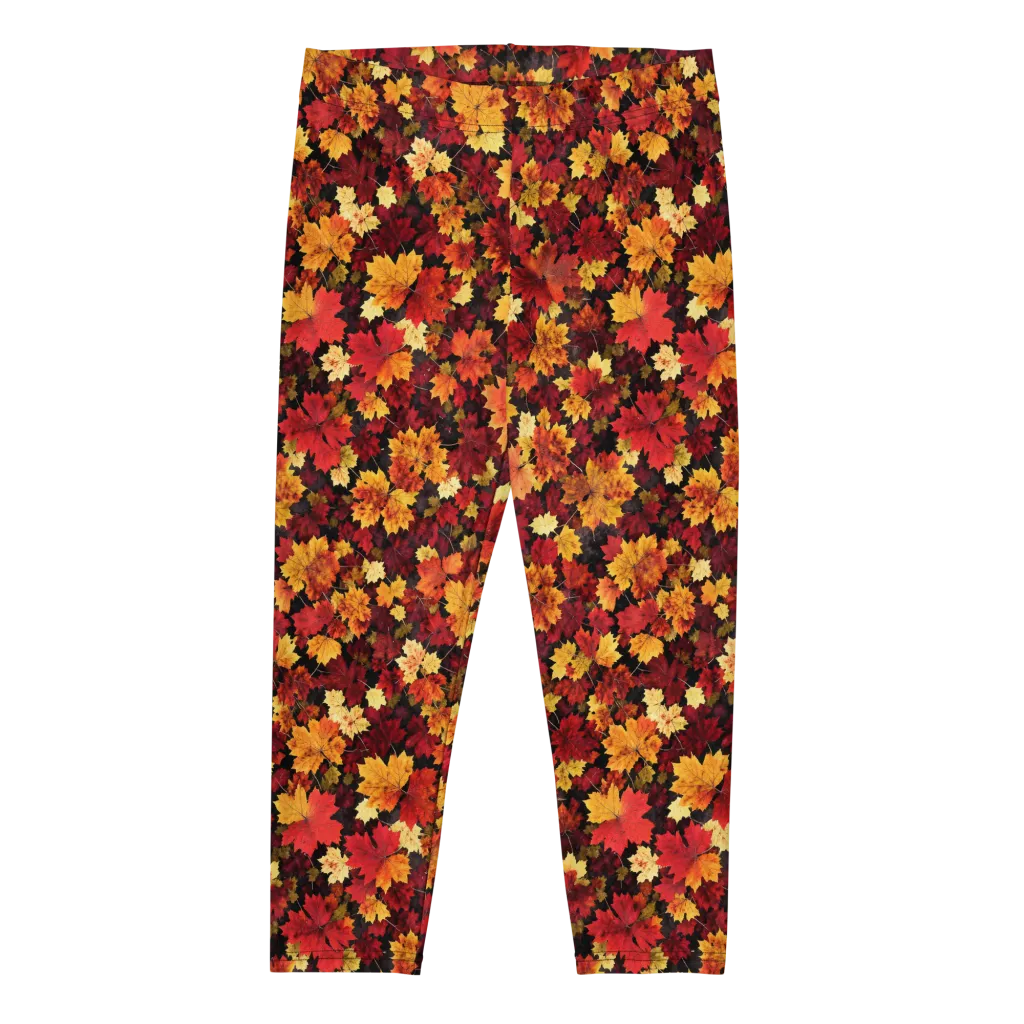Falling Gold on Capri Leggings — Front
