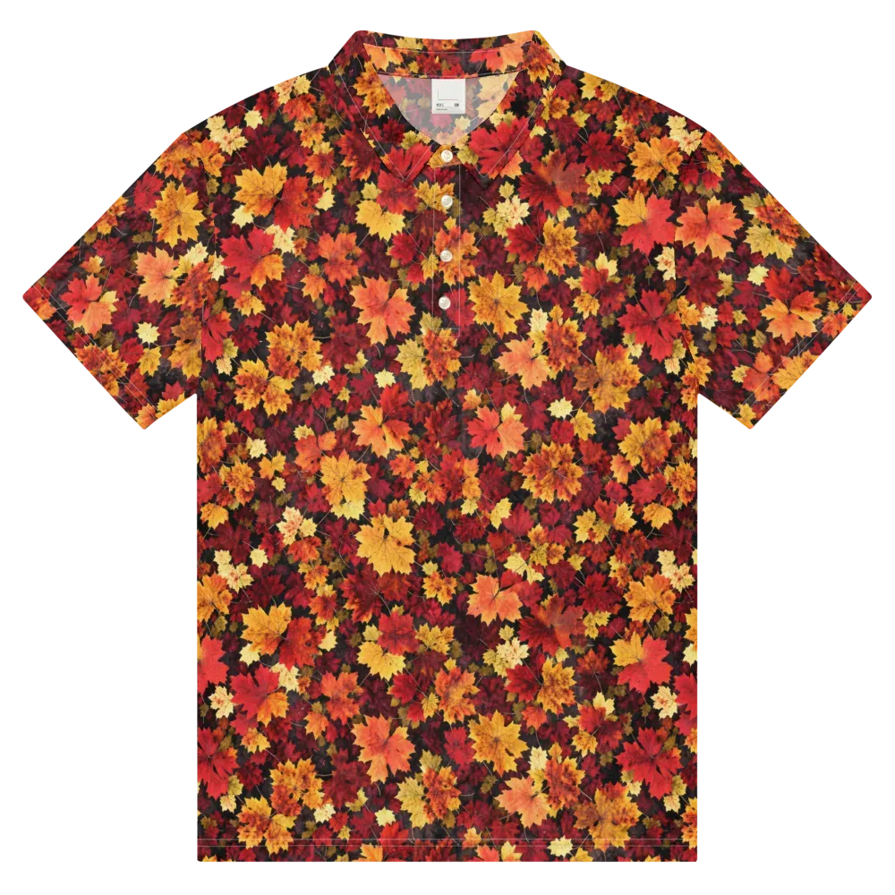 Falling Gold on Men's Slim Fit Polo Shirt — Front