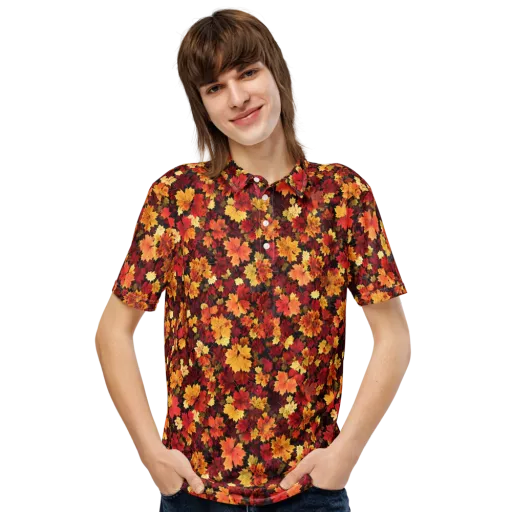 Falling Gold on a Men's Slim Fit Polo Shirt