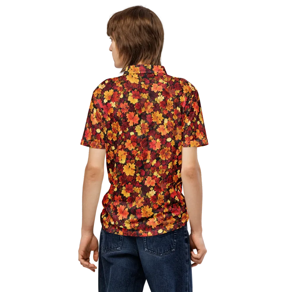 Falling Gold on Men's Slim Fit Polo Shirt — Back
