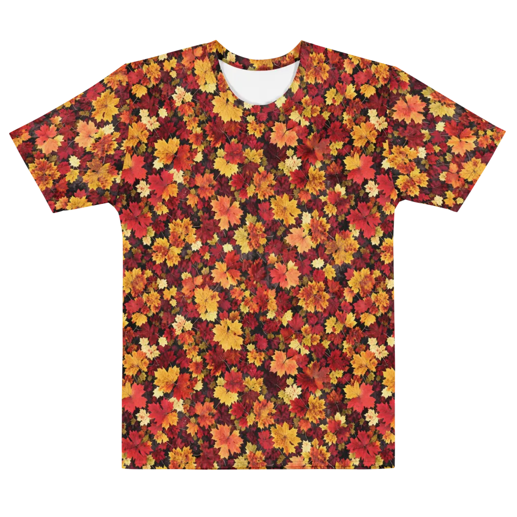 Falling Gold on Men's Cotton Crew Neck T-Shirt — Front