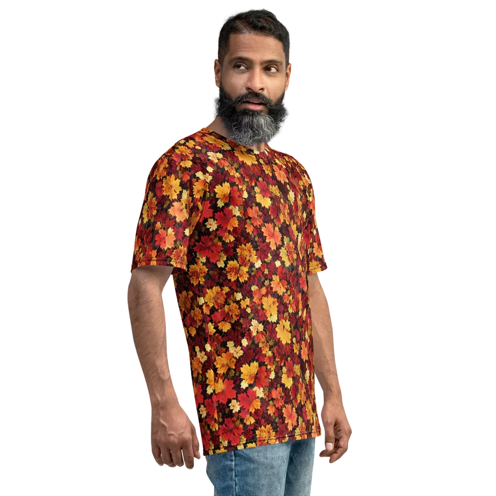 Falling Gold on Men's Crew Neck T-Shirt — Right
