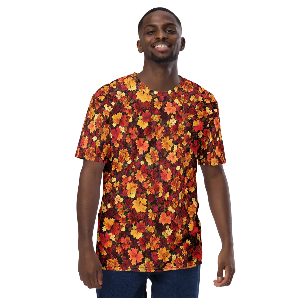 Falling Gold on Men's Crew Neck T-Shirt — Front