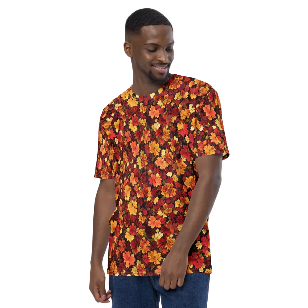 Falling Gold on Men's Crew Neck T-Shirt — Left