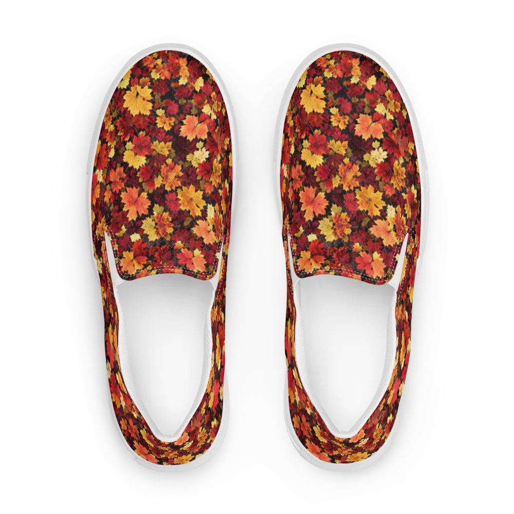 Falling Gold on Men's Slip-On Canvas Shoes — Front
