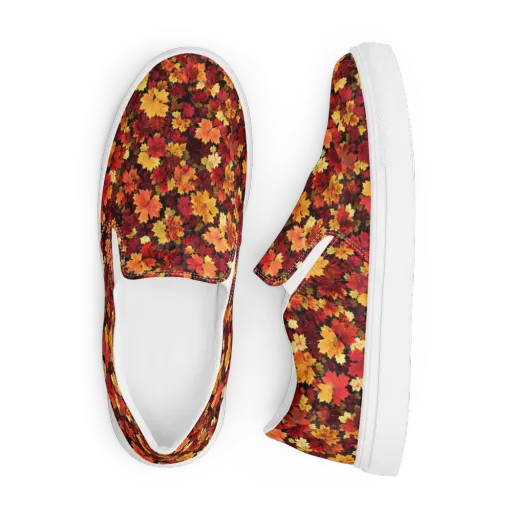 Falling Gold on a Men's Slip-On Canvas Shoes