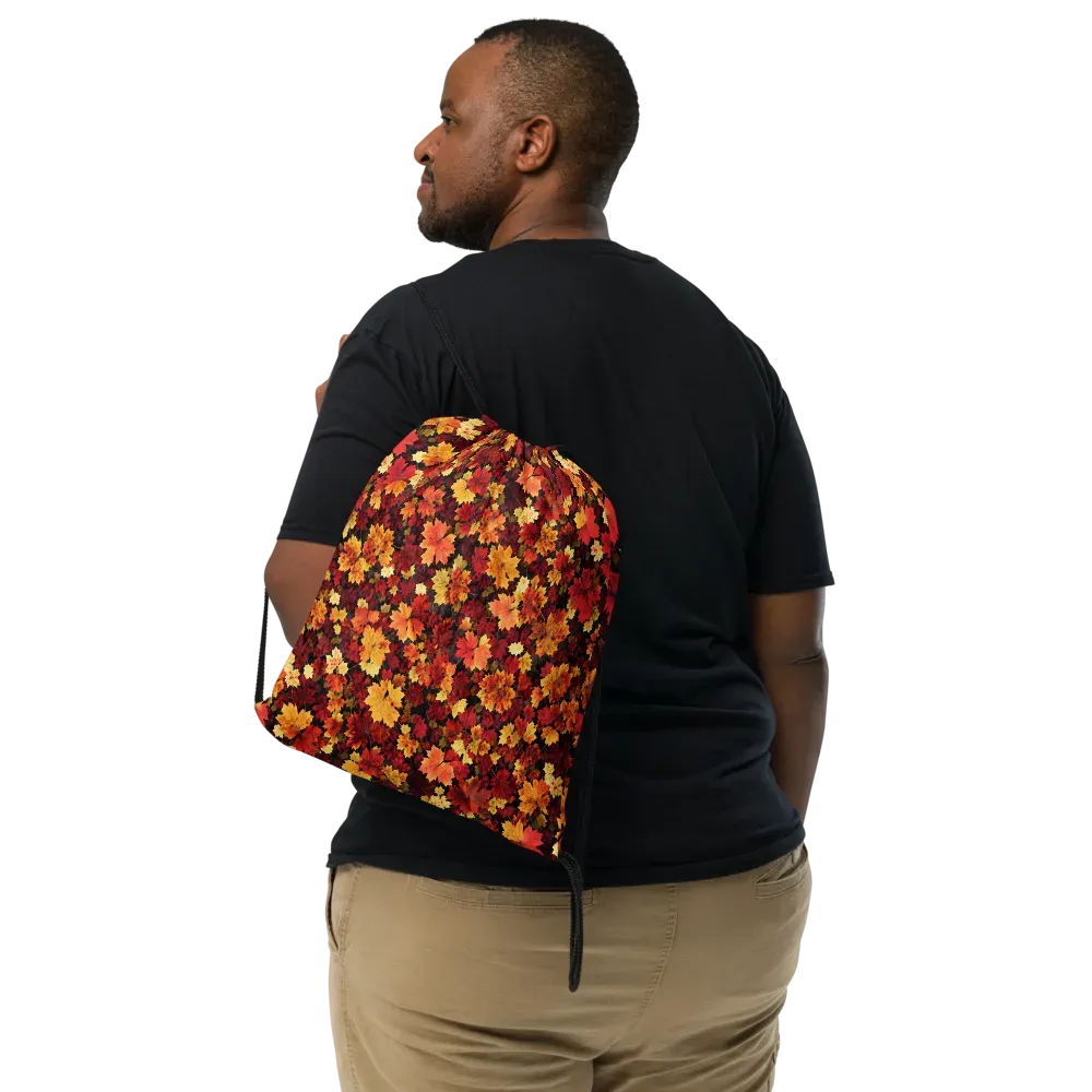 Falling Gold on Drawstring Bag — Front