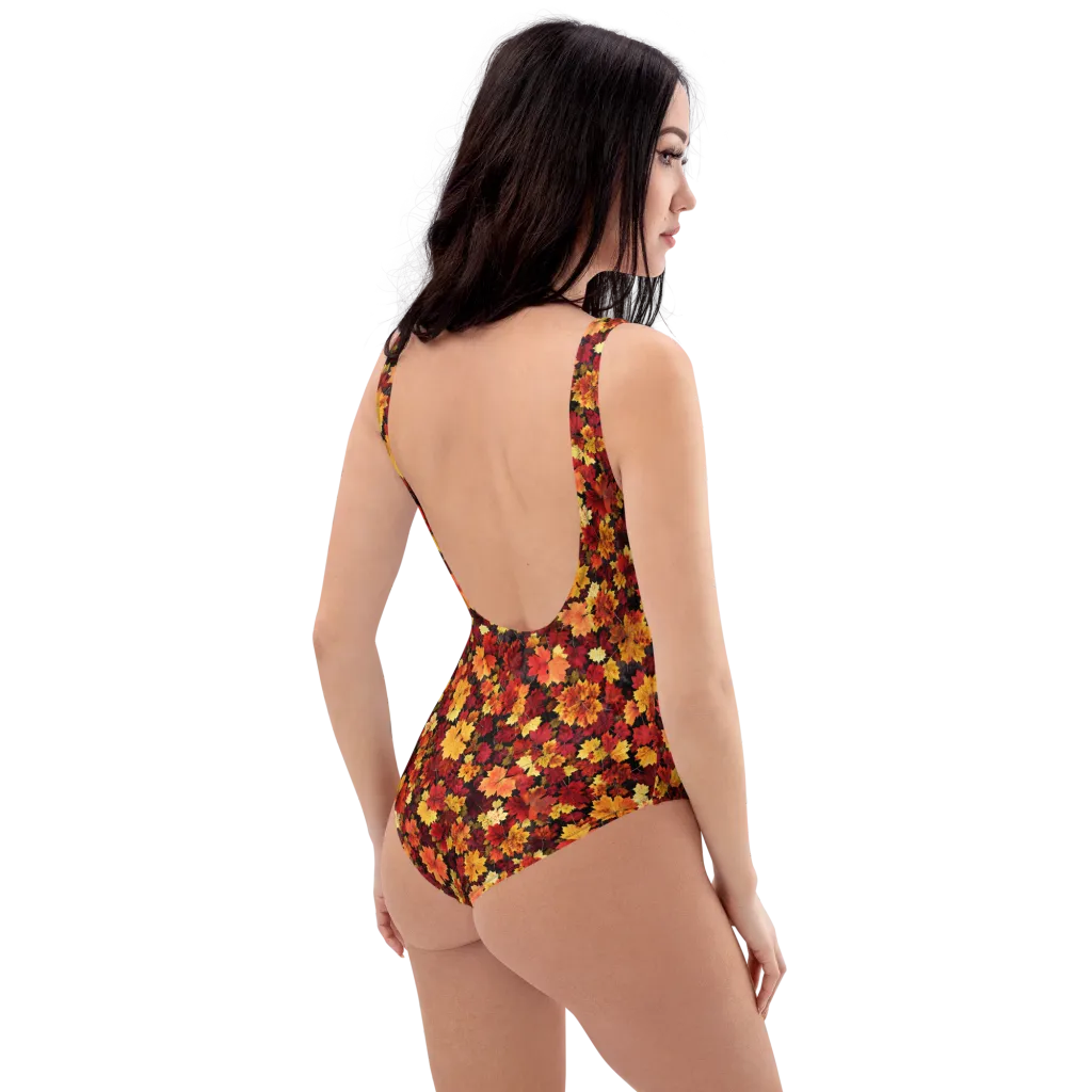 Falling Gold on One-Piece Swimsuit — Right Back