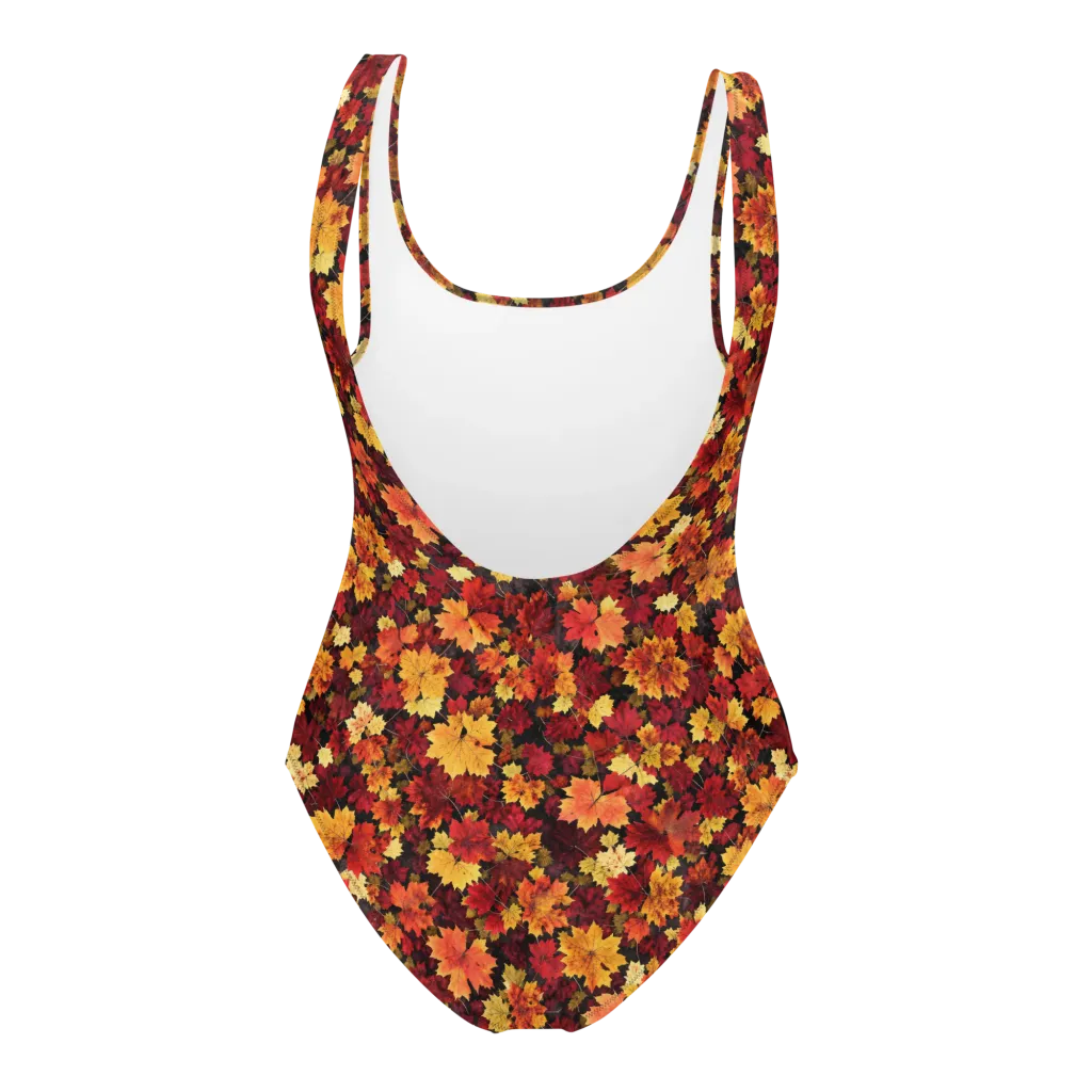 Falling Gold on One-Piece Swimsuit — Back