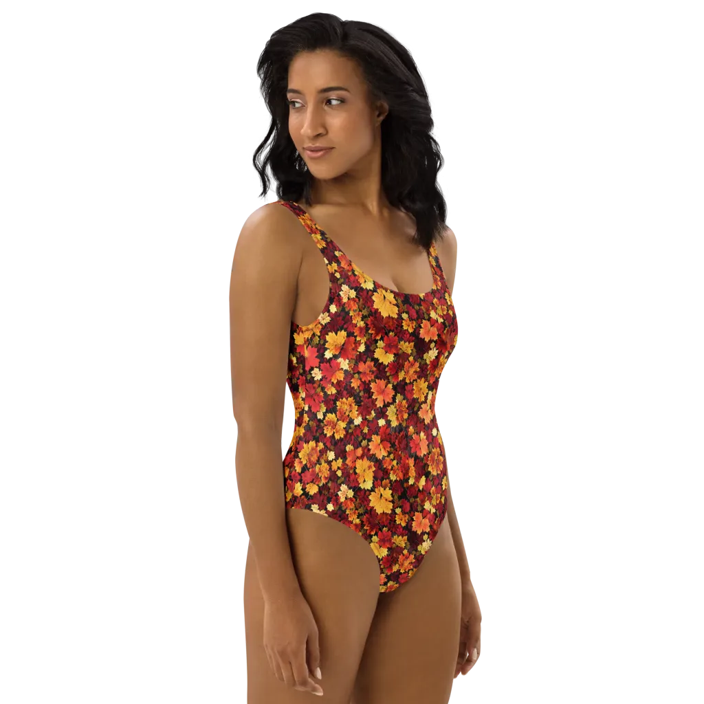 Falling Gold on One-Piece Swimsuit — Right