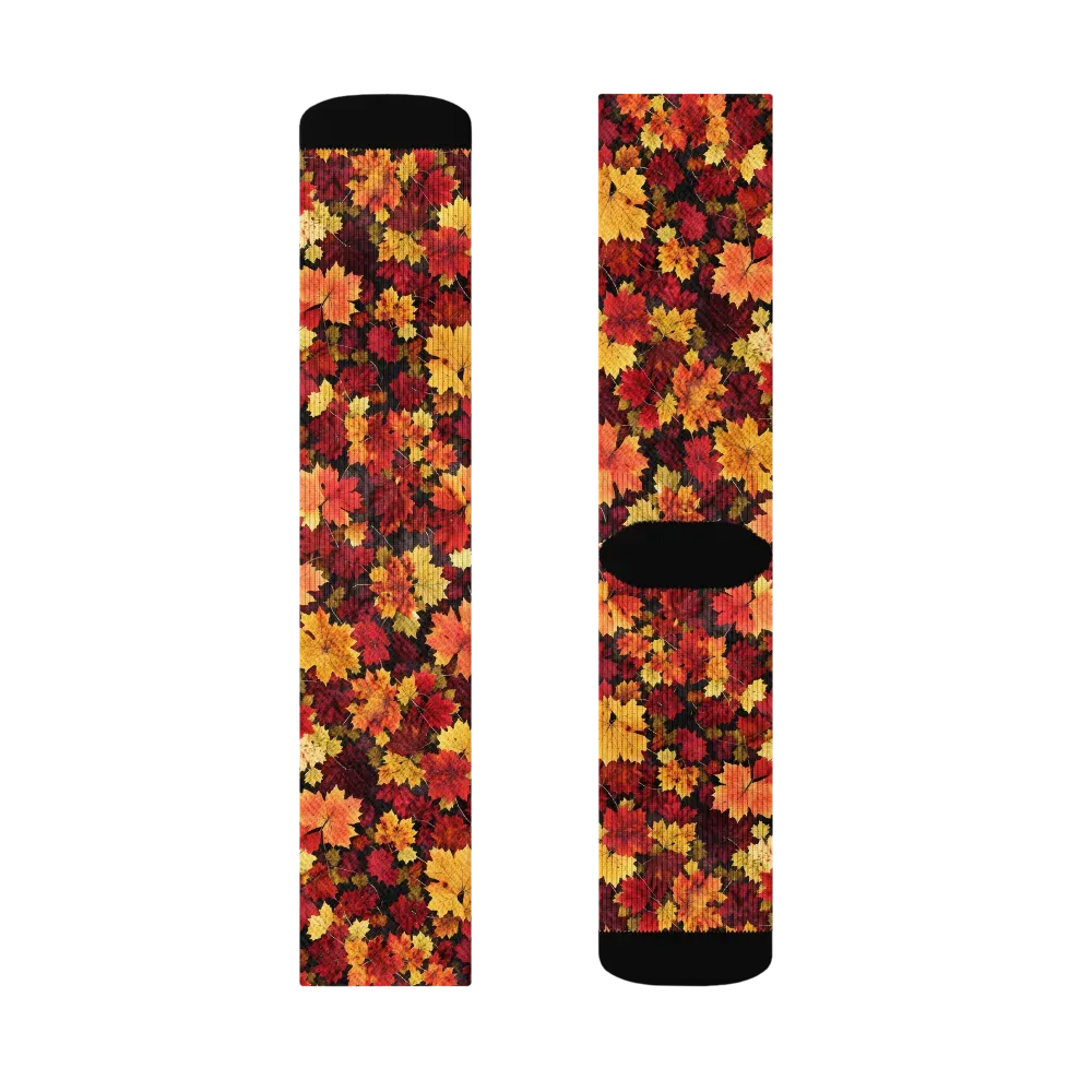 Falling Gold on Socks — Right Sock