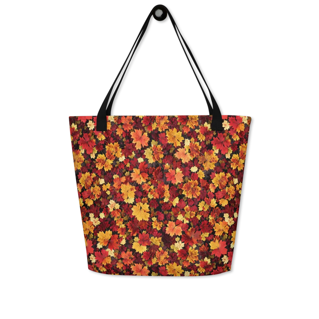 Falling Gold on Large Tote Bag W/ Pocket — Front