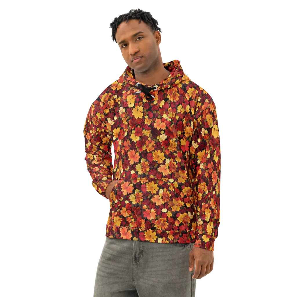 Falling Gold on Cotton Hoodie — Left Front
