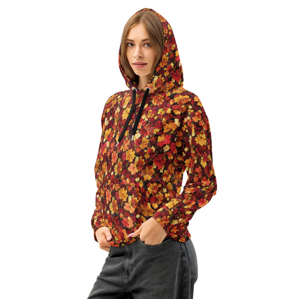 Falling Gold on Cotton Hoodie — Left Front