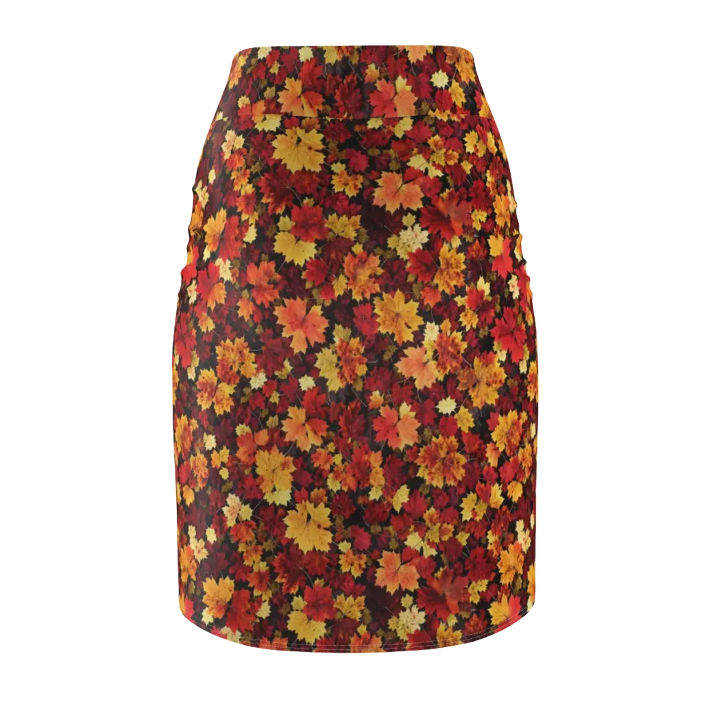 Falling Gold on Pencil Skirt — Back