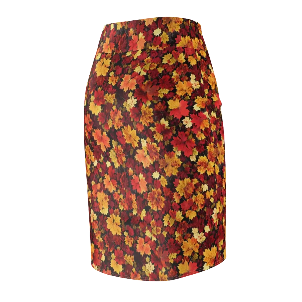 Falling Gold on Pencil Skirt — Back Side