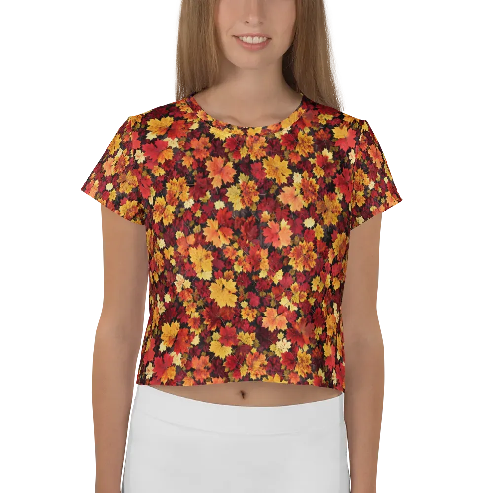 Falling Gold on Crop Tee — Front