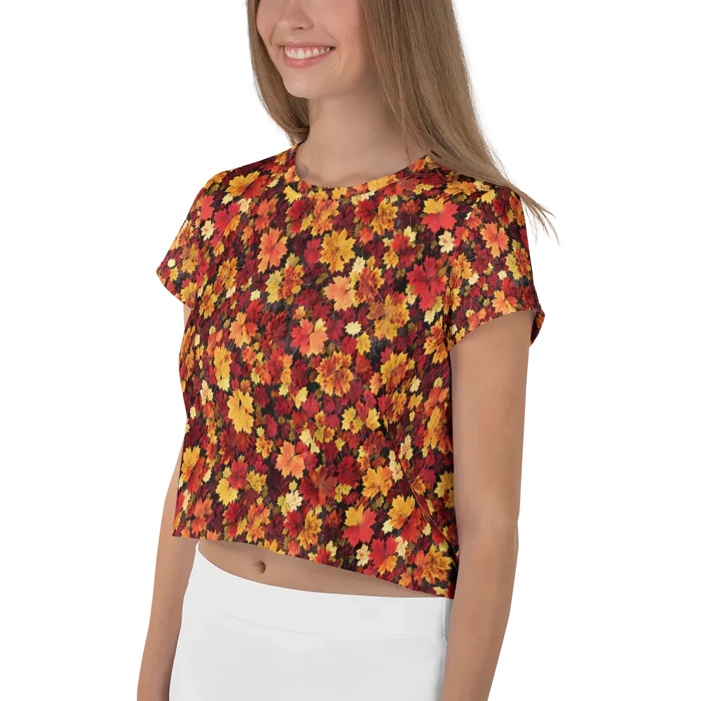 Falling Gold on Crop Tee — Left