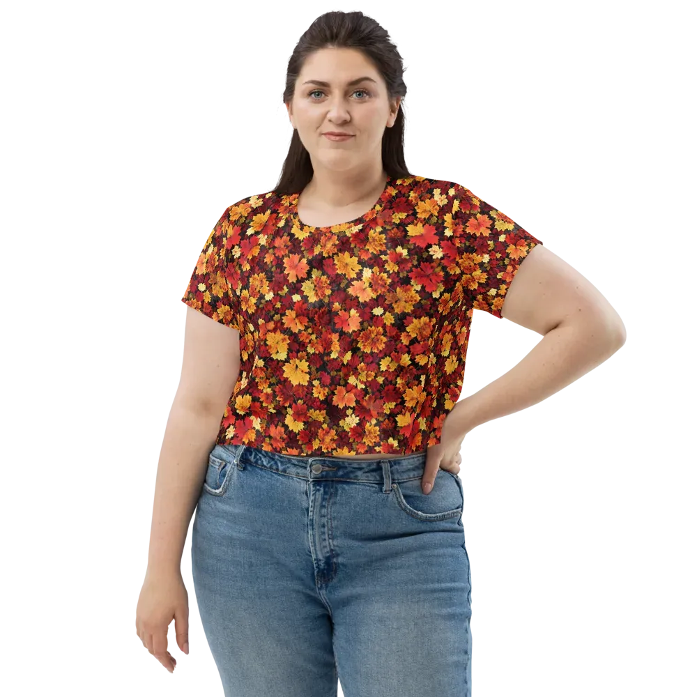 Falling Gold on Crop Tee — Front