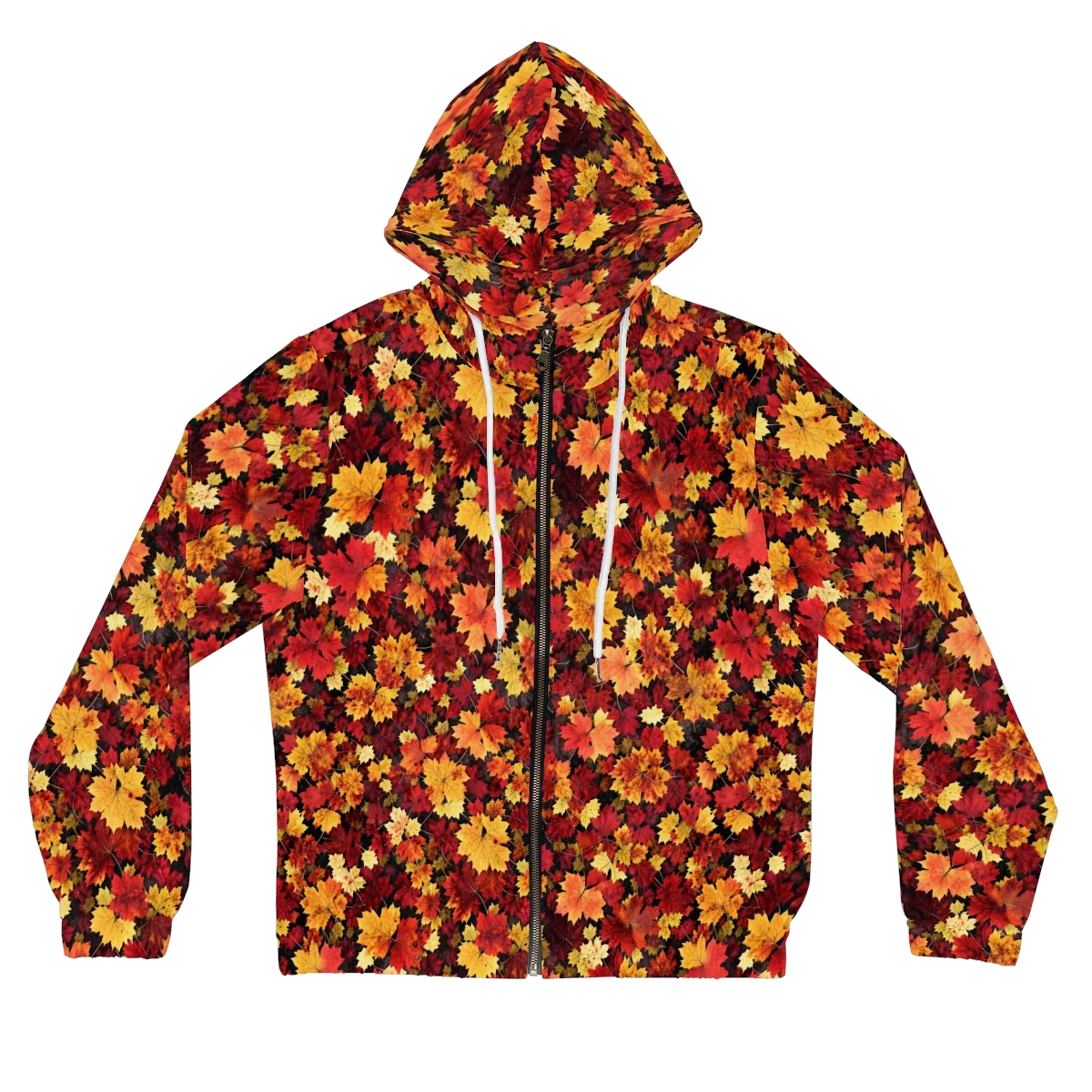 Falling Gold on Women's Full-Zip Hoodie — Front
