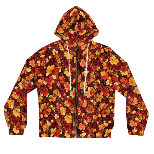 Falling Gold on a Women's Full-Zip Hoodie