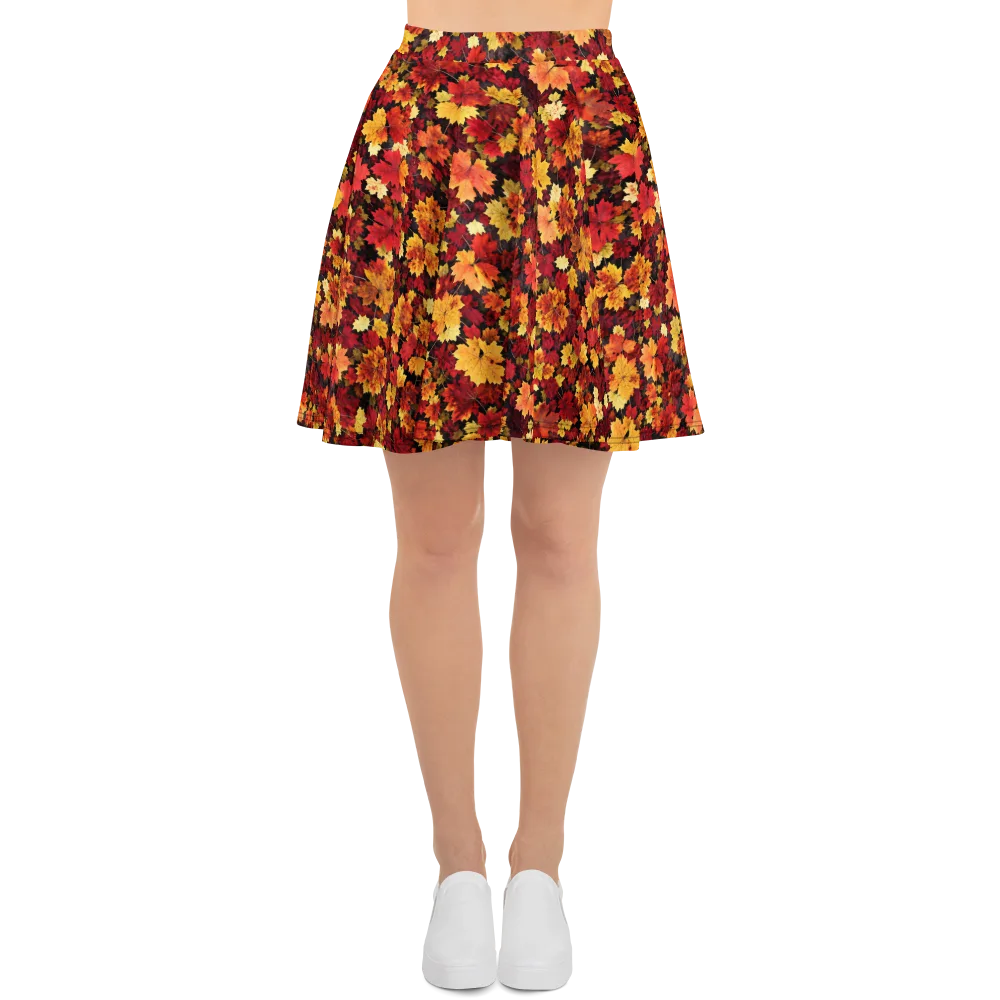 Falling Gold on Skater Skirt — Front