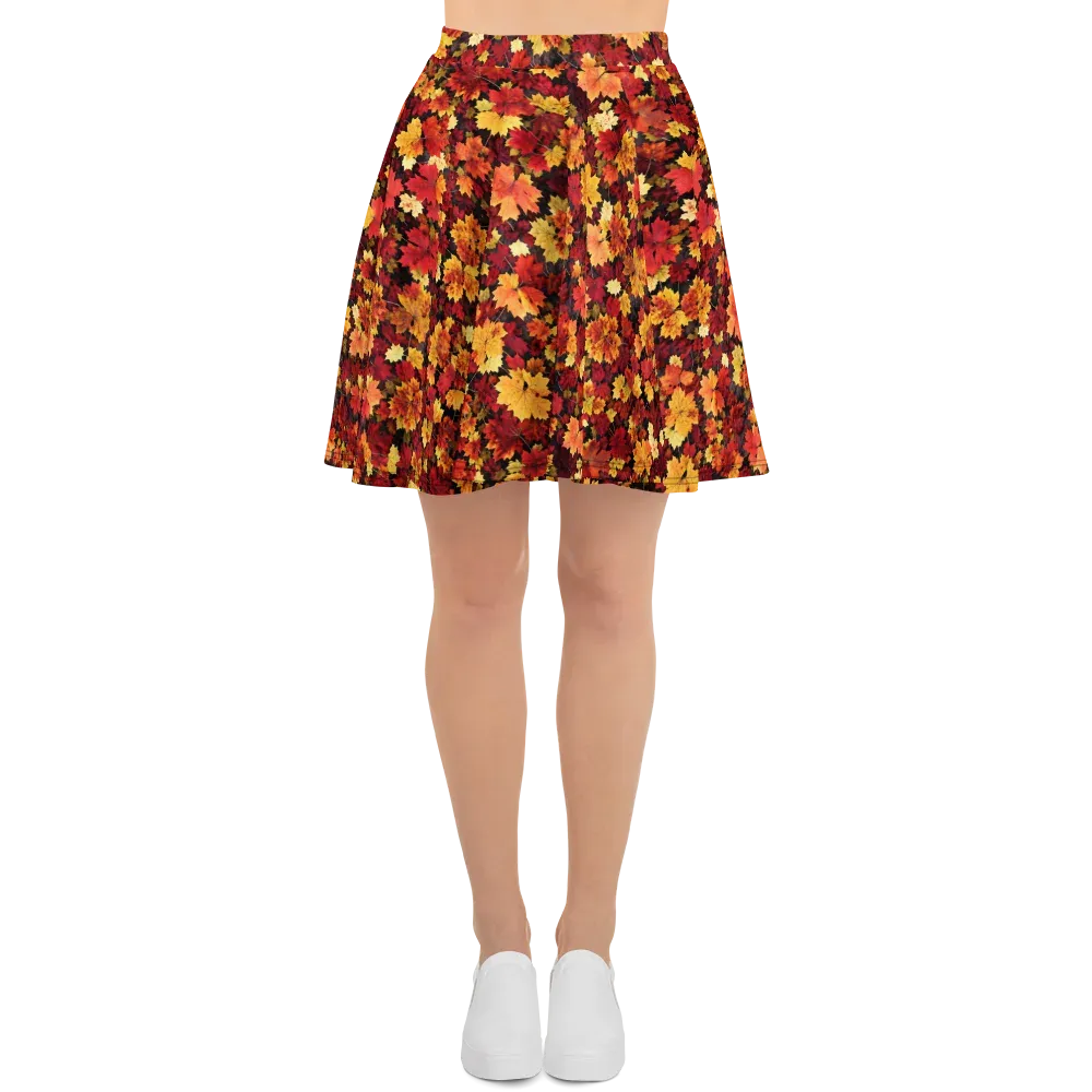 Falling Gold on Skater Skirt — Front