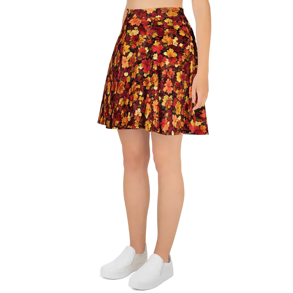 Falling Gold on Skater Skirt — Left