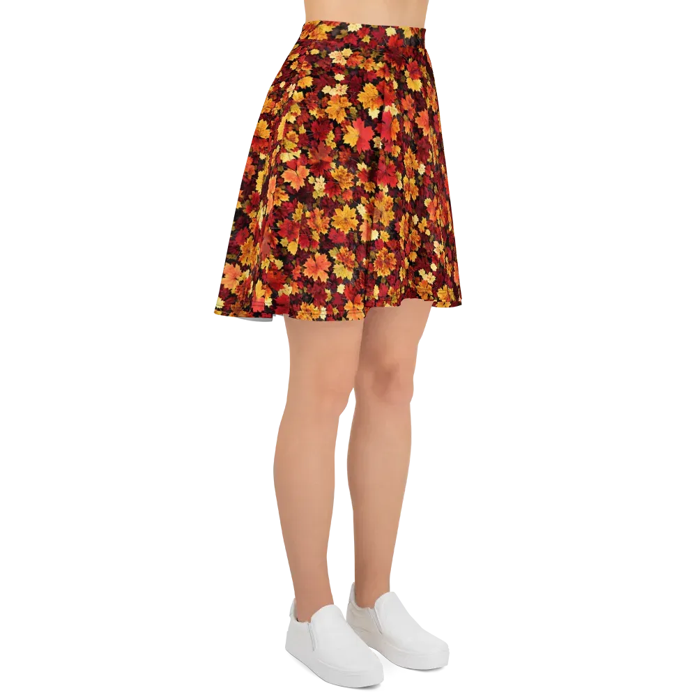 Falling Gold on Skater Skirt — Right
