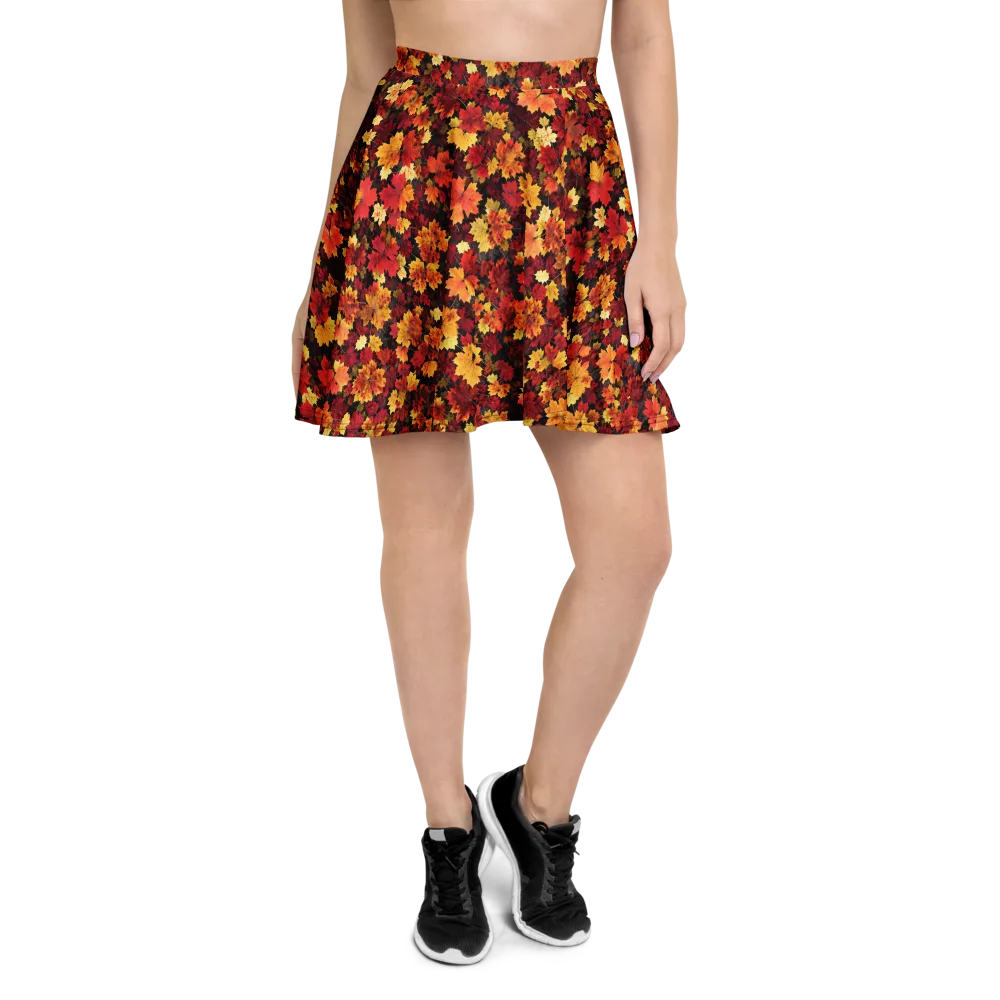 Falling Gold on Skater Skirt — Front