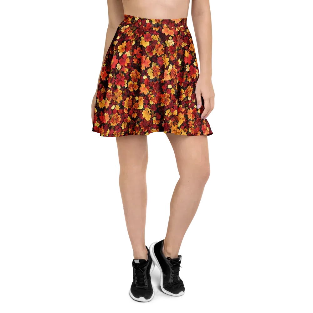 Falling Gold on Skater Skirt — Front