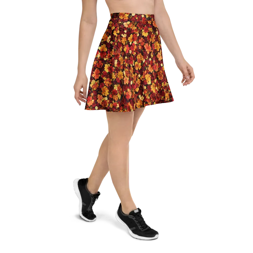 Falling Gold on Skater Skirt — Right