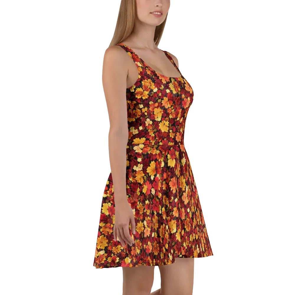 Falling Gold on Skater Dress — Right