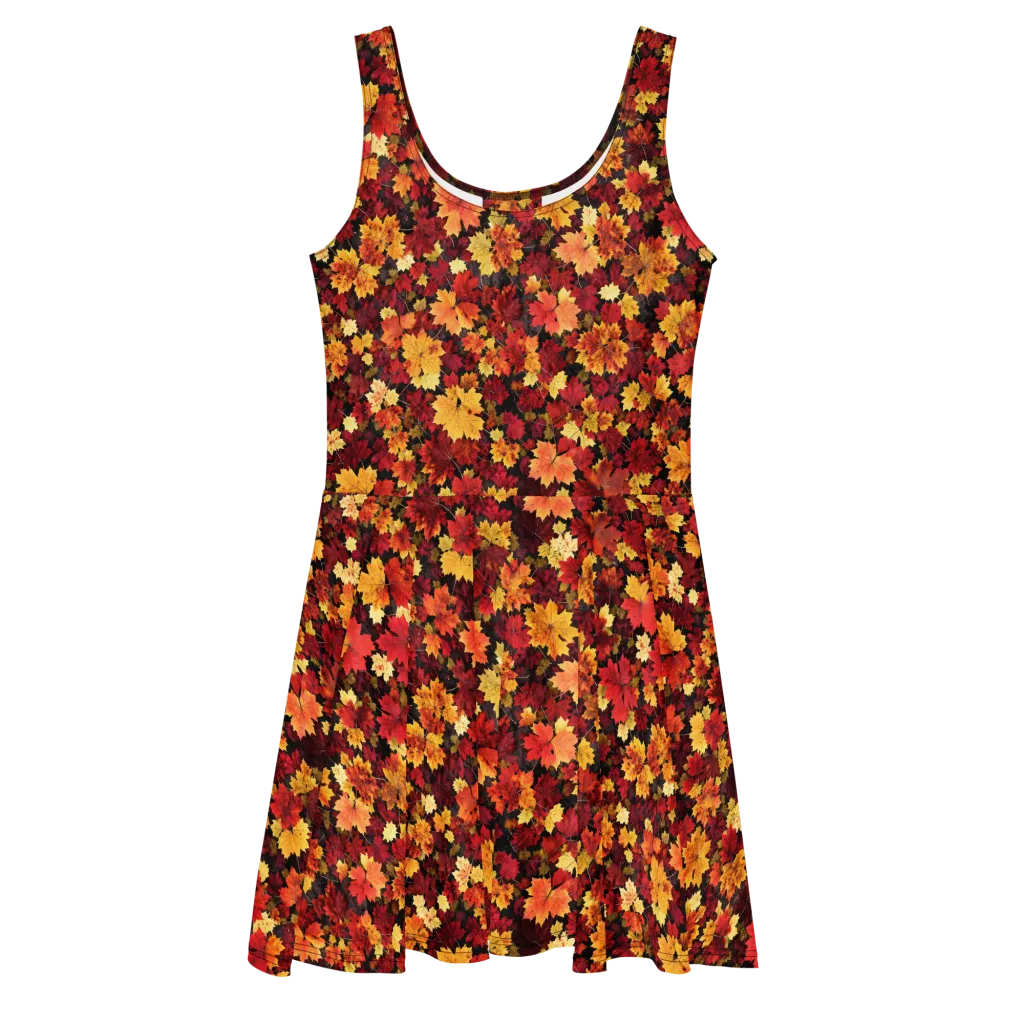 Falling Gold on Skater Dress — Front