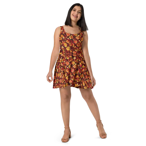 Falling Gold on a Skater Dress