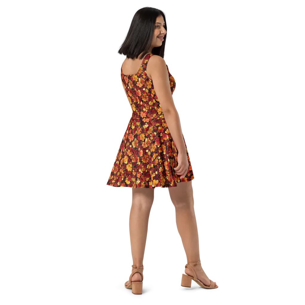Falling Gold on Skater Dress — Right
