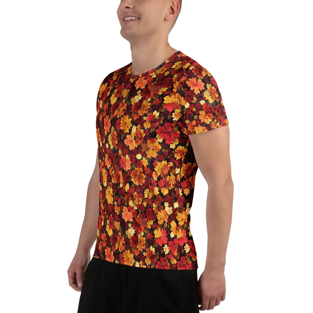 Falling Gold on Men's Athletic T-Shirt — Left
