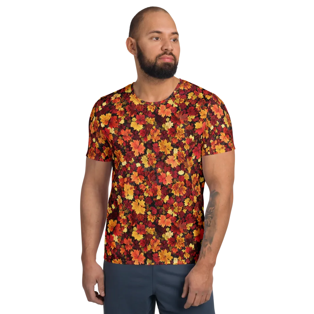 Falling Gold on Men's Athletic T-Shirt — Front
