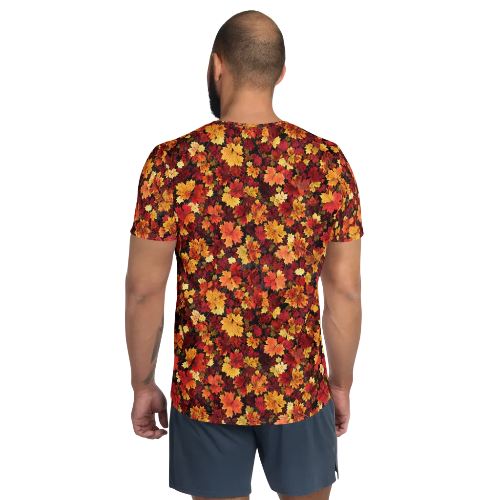 Falling Gold on Men's Athletic T-Shirt — Back