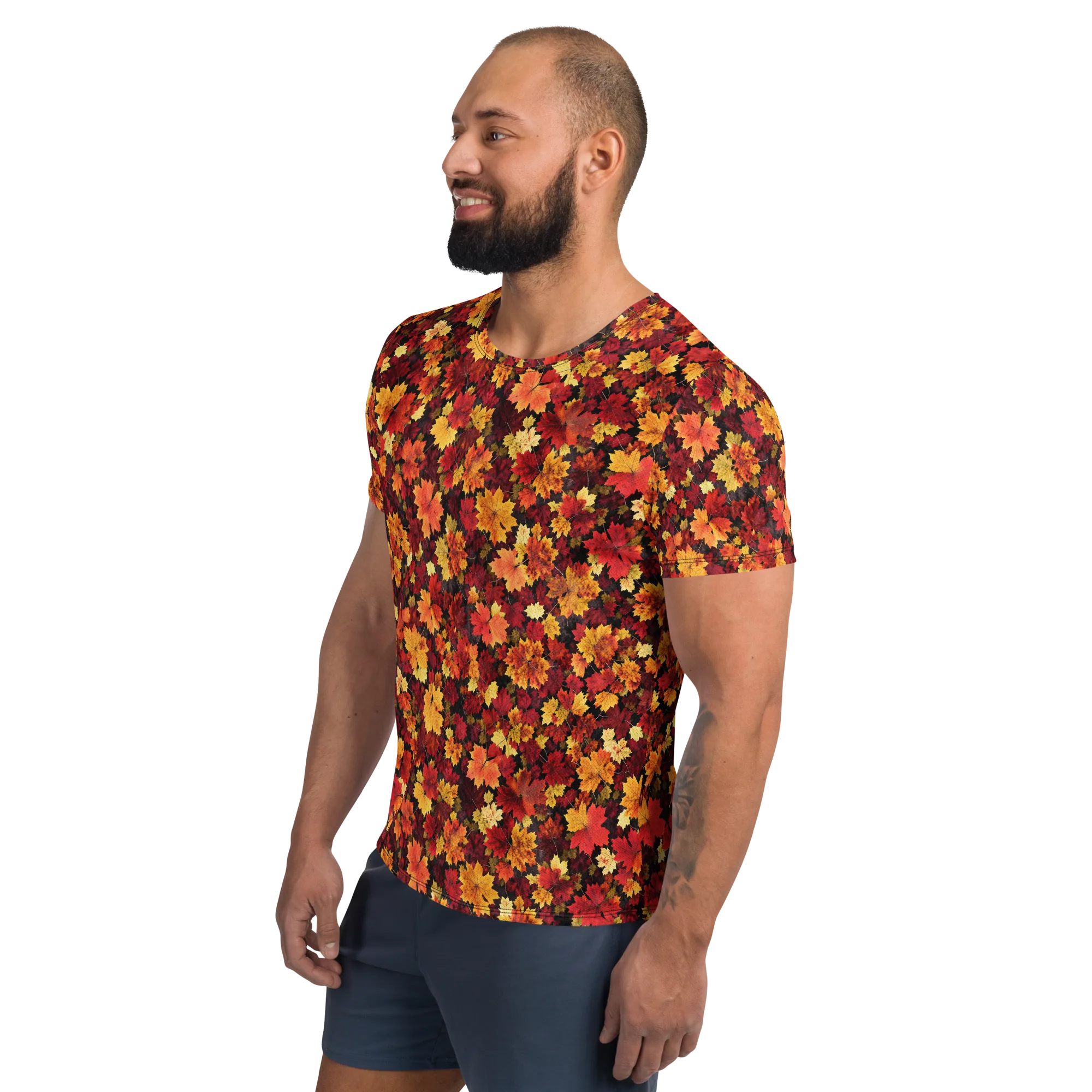 Falling Gold on Men's Athletic T-Shirt — Left