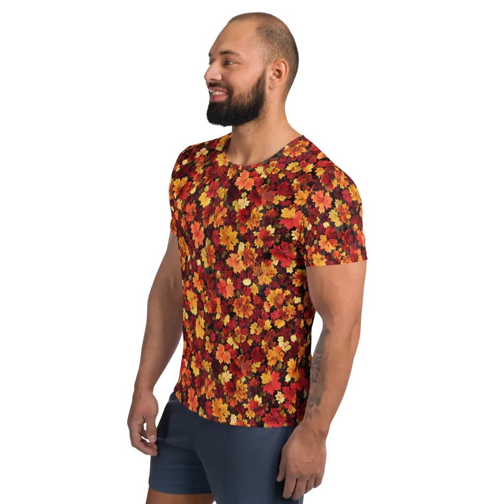 Falling Gold on Men's Athletic T-Shirt — Left