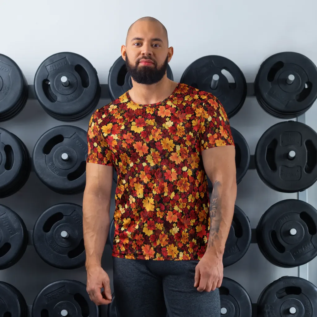 Falling Gold on Men's Athletic T-Shirt — Front